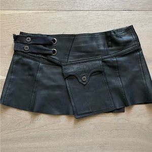 Diesel Black Leather Skirt
